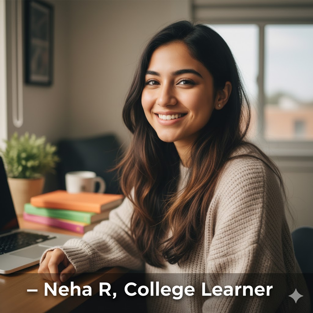 — Neha R., College Learner
